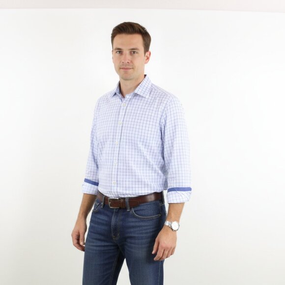 *English Laundry Blue Plaid Button Up - Picture 1 of 8